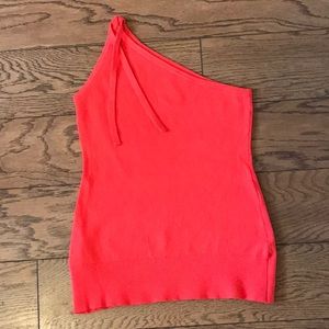 Joos Tricot one-shoulder fitted sweater.